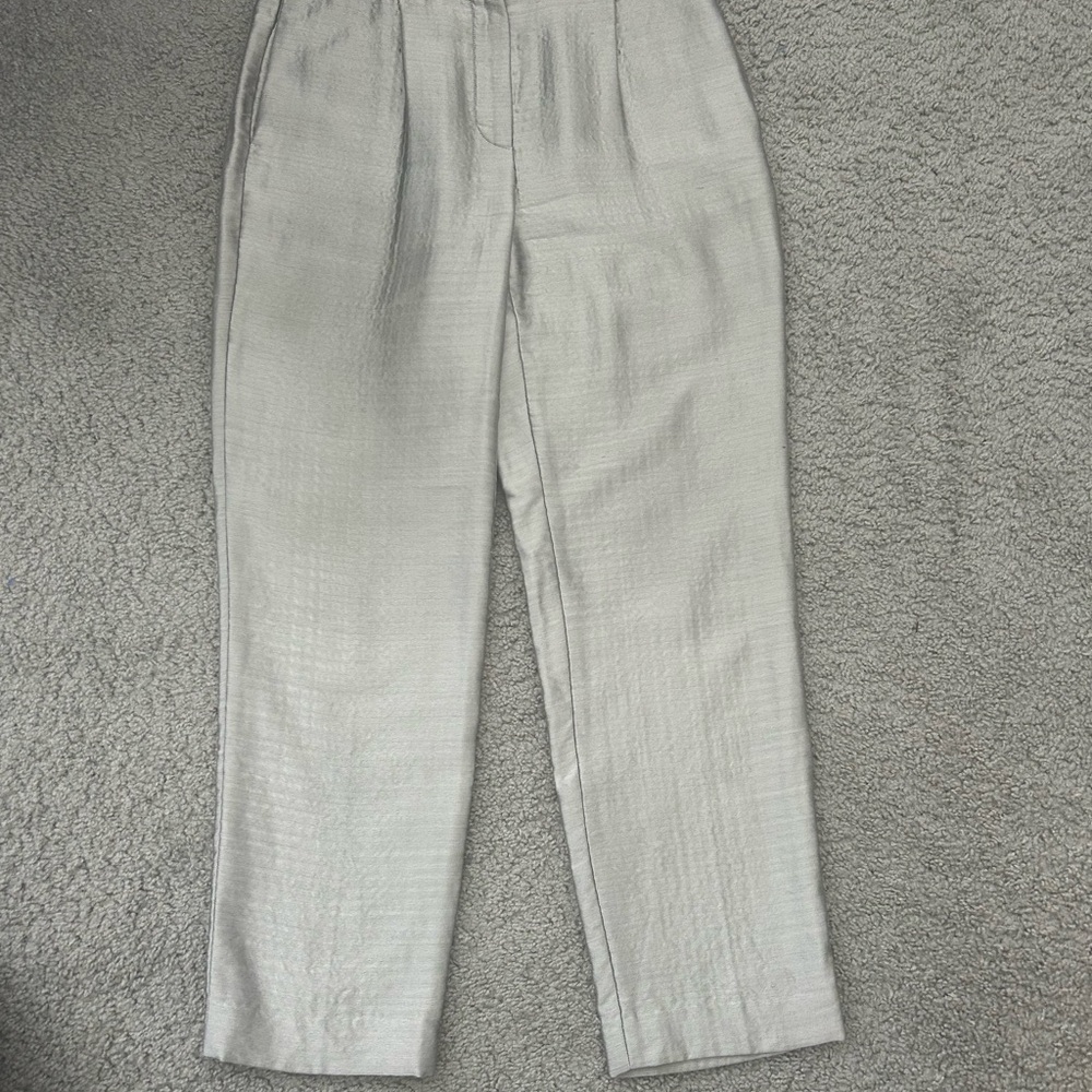 The Row 2017 Silver Textured Pants